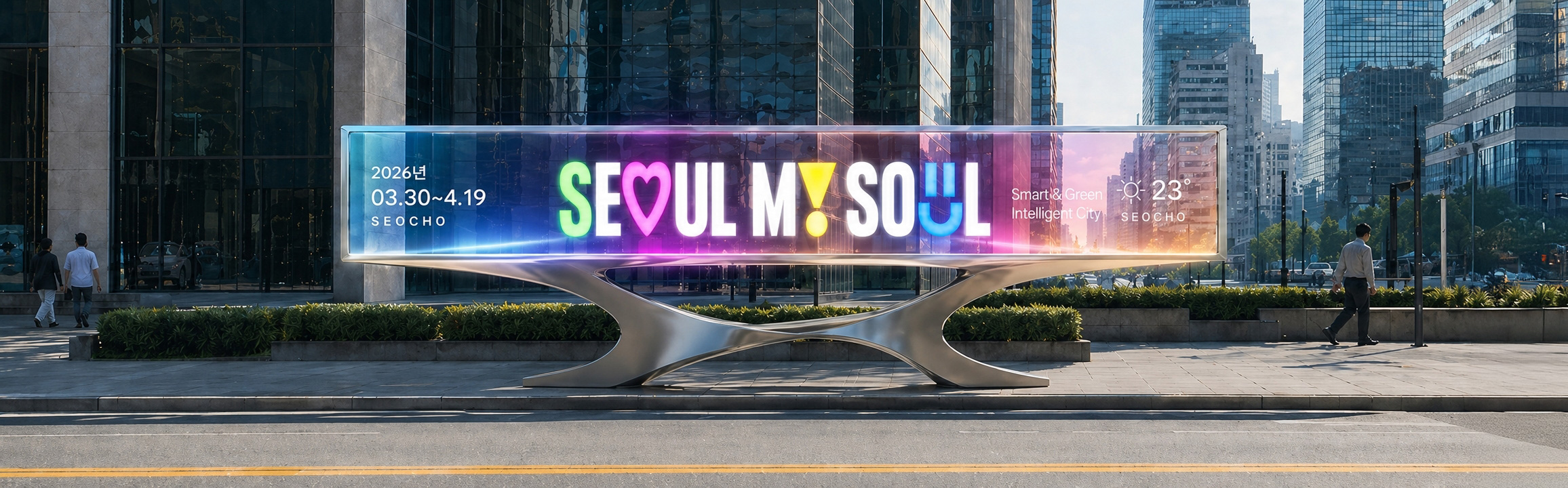 스마트 현수막 적용 후 도심 경관